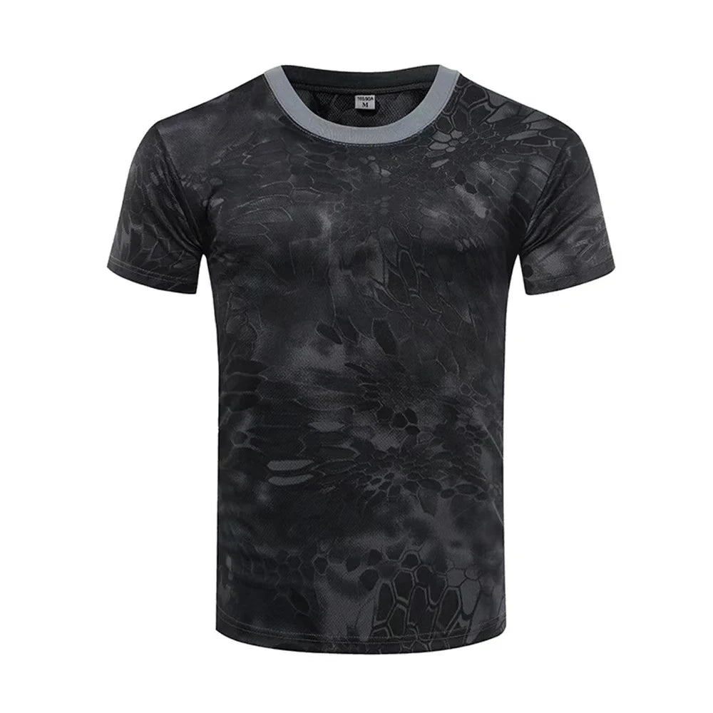 Camouflage T-shirt Men Breathable Tactical Combat