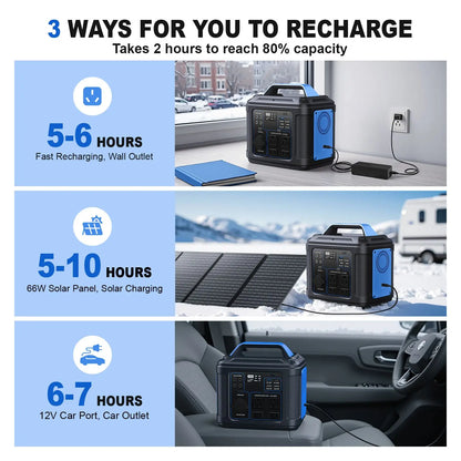 Portable Power Station, Lithium Battery Generator Solar for Outdoor Camping