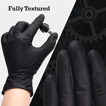 100PCS Black Nitrile Disposable Gloves Latex Free