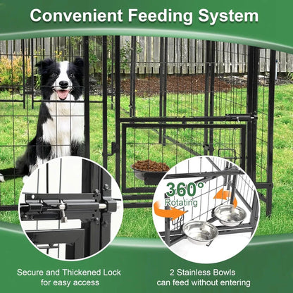 Heavy Duty Outdoor Dog Kennel with Roof