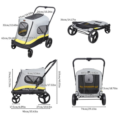Folding Dog Stroller  Dog Jogger for Small to Large Dogs