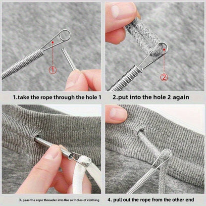Drawstring Threader Clip Pants Hoodies Elastic Band