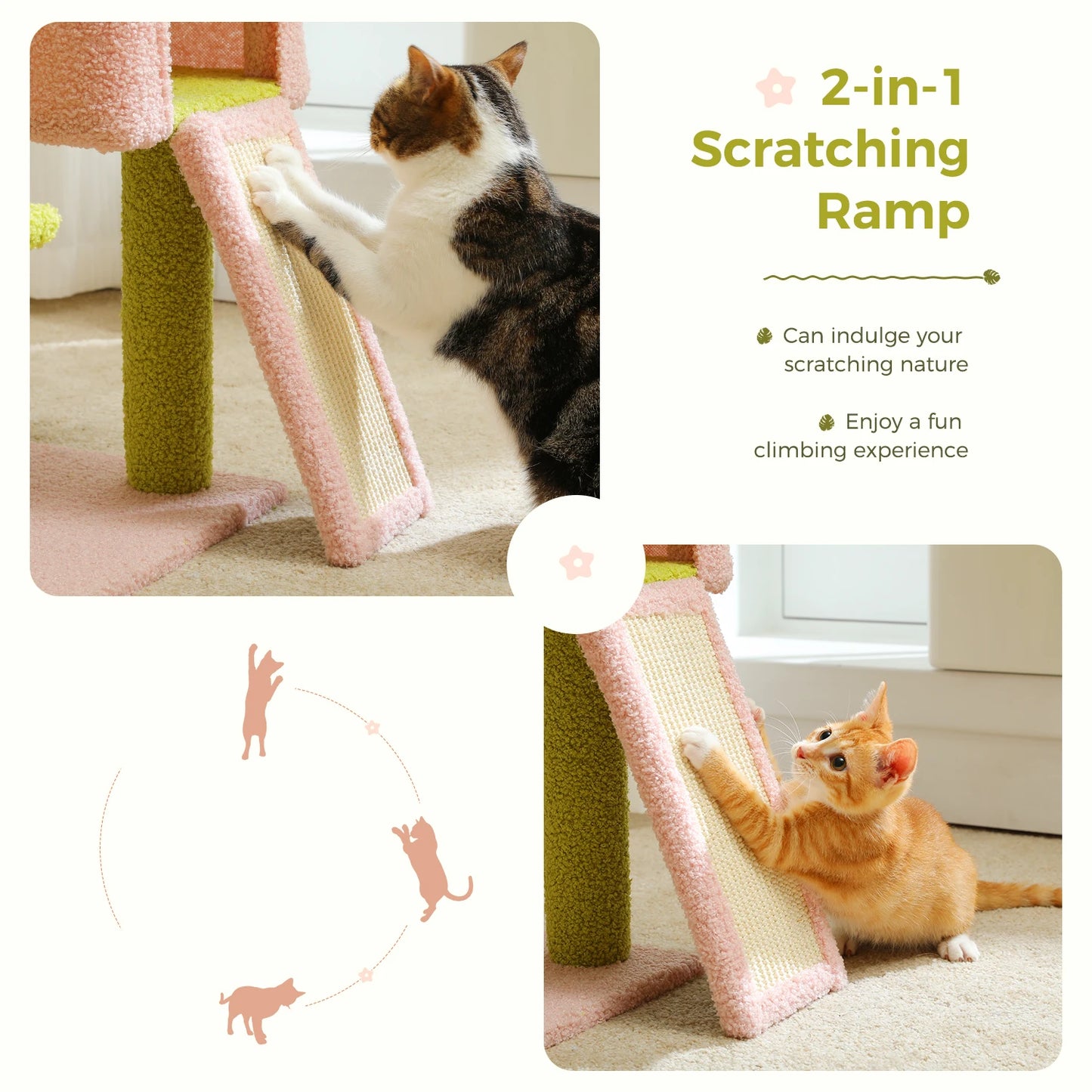 Cat Tree, Cat Tower with Sisal Covered Scratching Posts