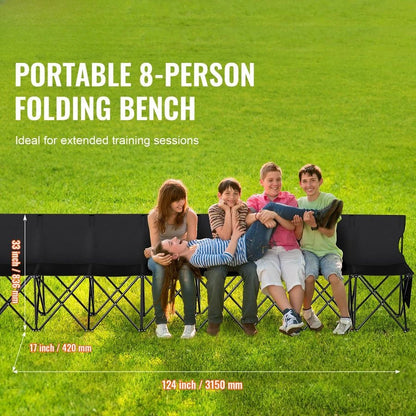 Portable Folding Bench, 8 Seats Foldable, Outdoor Camping