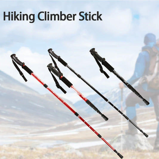 Ultralight Walking Trekking Poles Collapsible Aluminum  Hiking Grips Sticks Alpenstock Adjustable Non-slip Nordic Adult Canes Te