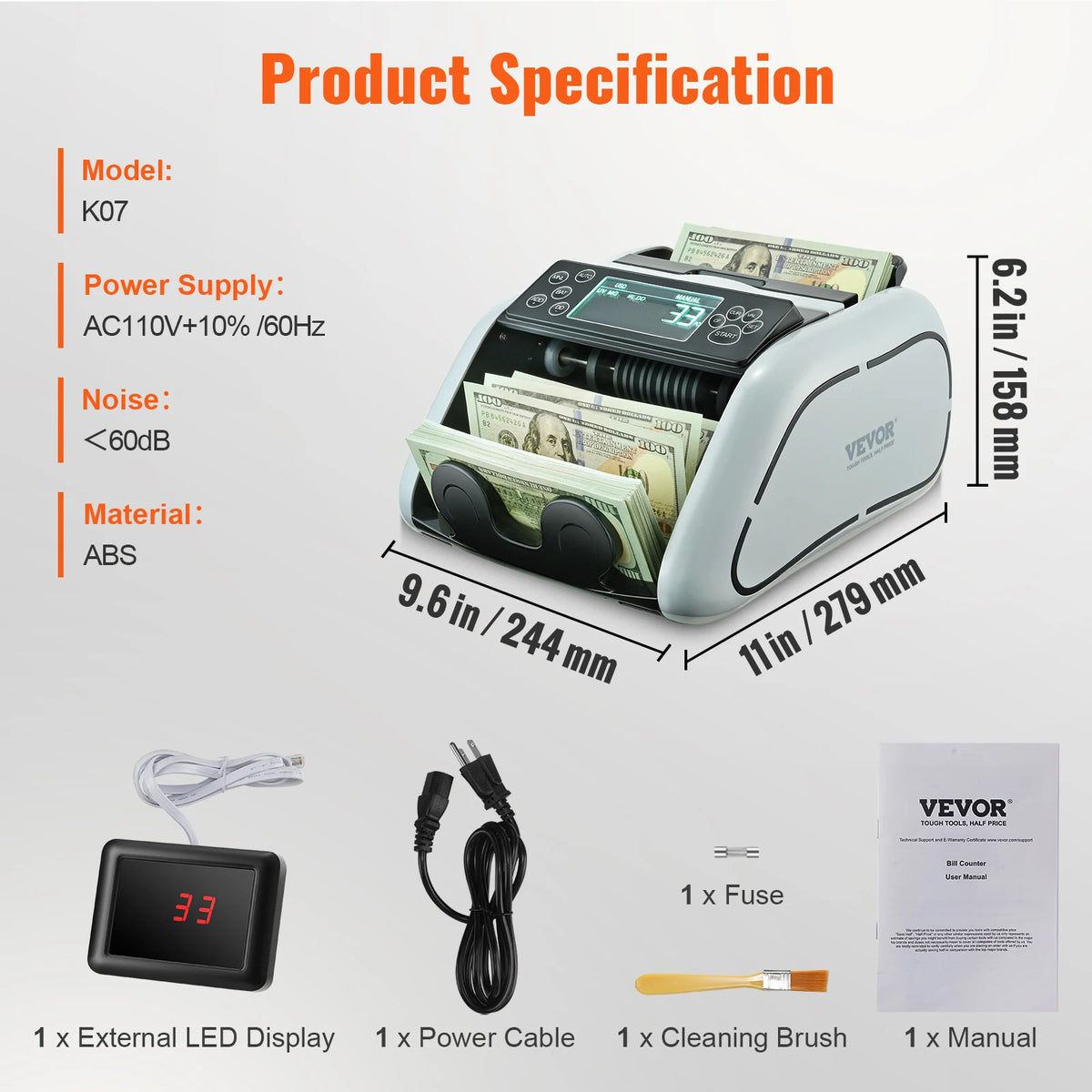 Money Counter Cash Register  Counterfeit Bill Detector