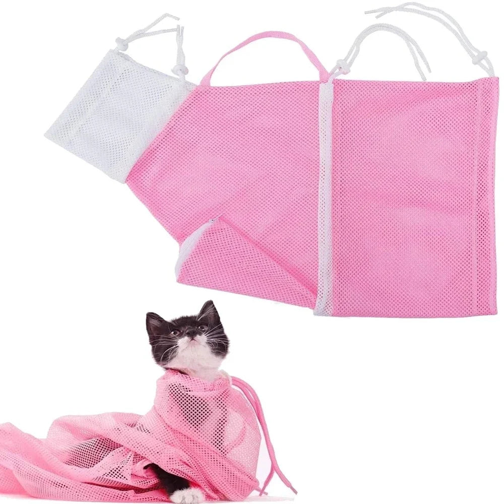 Mesh Cat Grooming Shower Bag