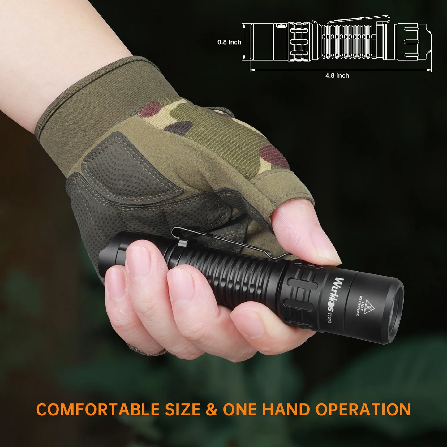 Tactical Flashlight, 2000 Lumens, Rechargeable Battery
