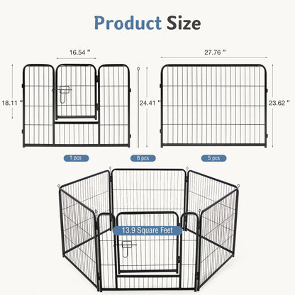 6 Panels Metal Dog Playpen  for Puppy Exercise