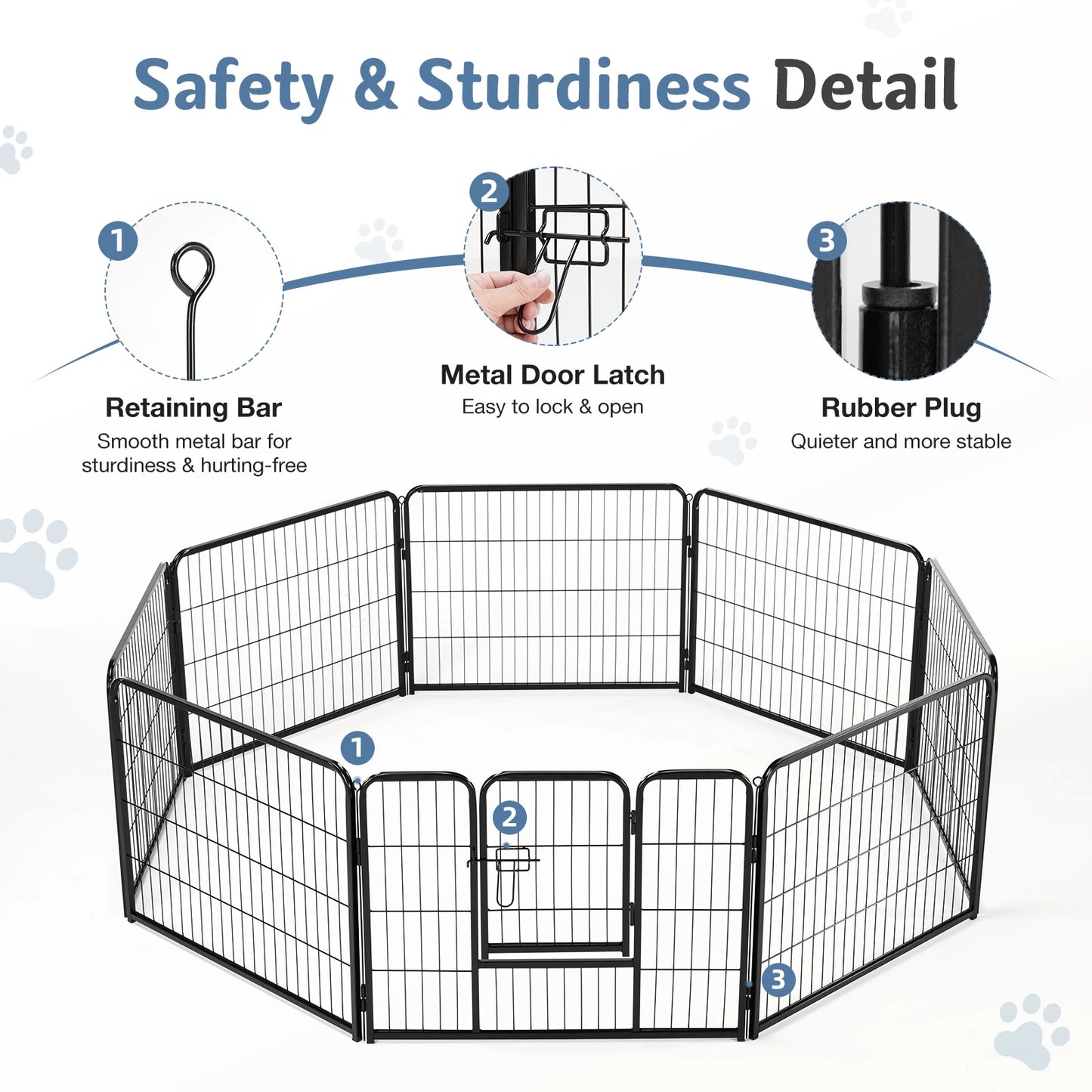 Dog Playpen  24 Inch to 32 Inch Foldable for Camping