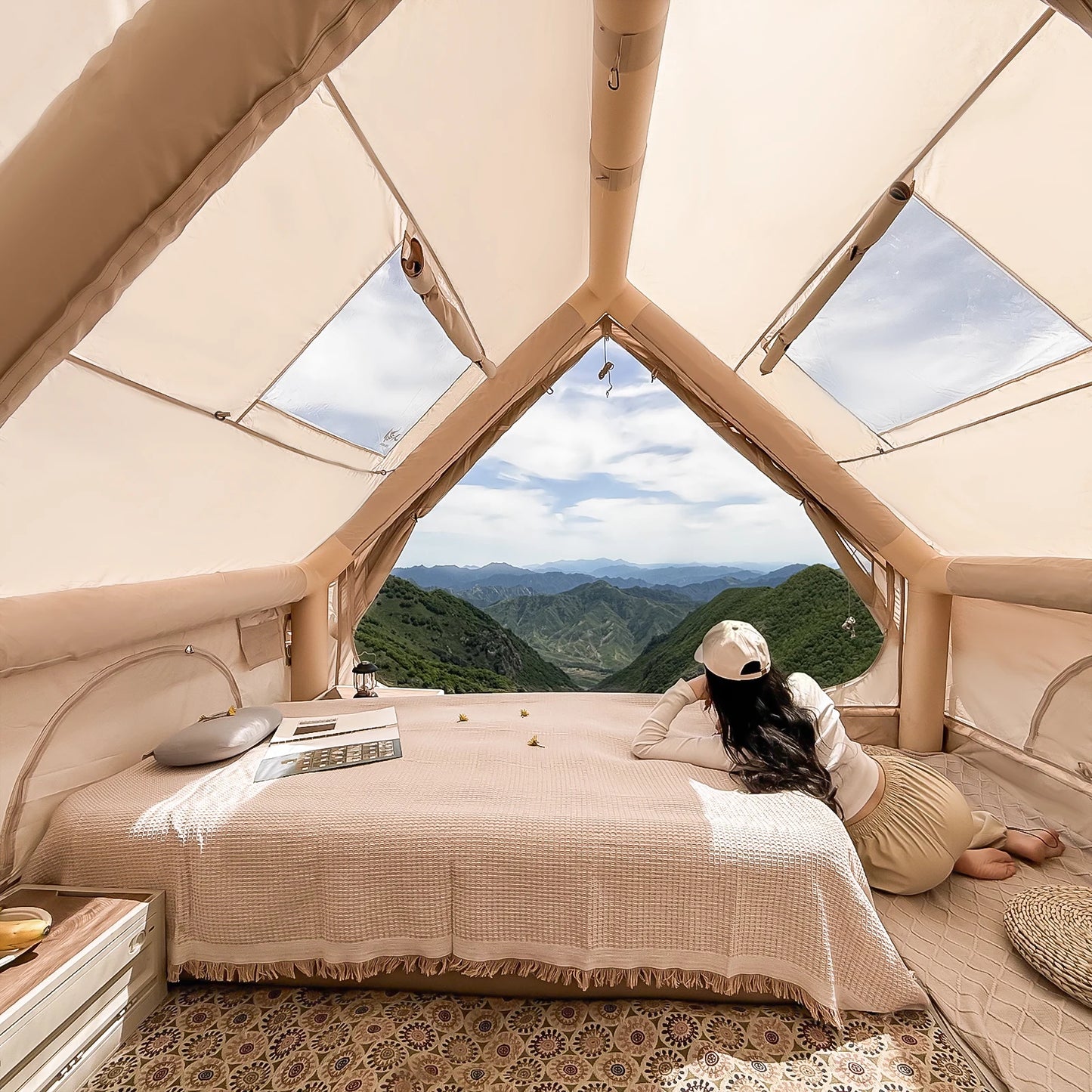 Inflatable Camping Tent, for 4-8 Persons,