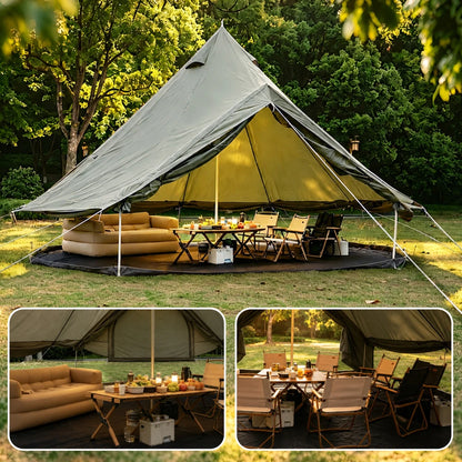 Bell Tent for Family Camping, Stove Jack, 4-8 People