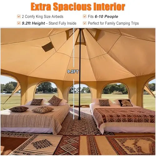 Large Bell Tent For Camping With Stove Jack
