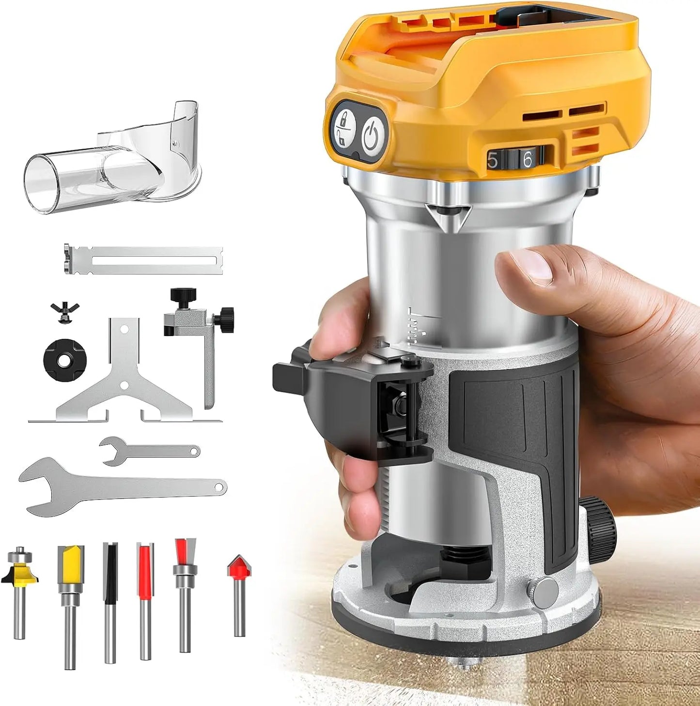 Cordless Compact Router, for Woodworking