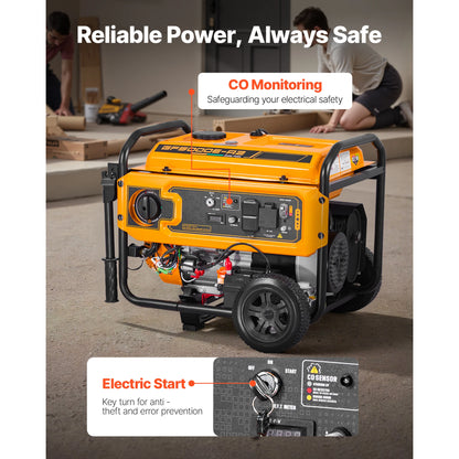 Portable Generator, Dual Fuel Generator with Electric Start