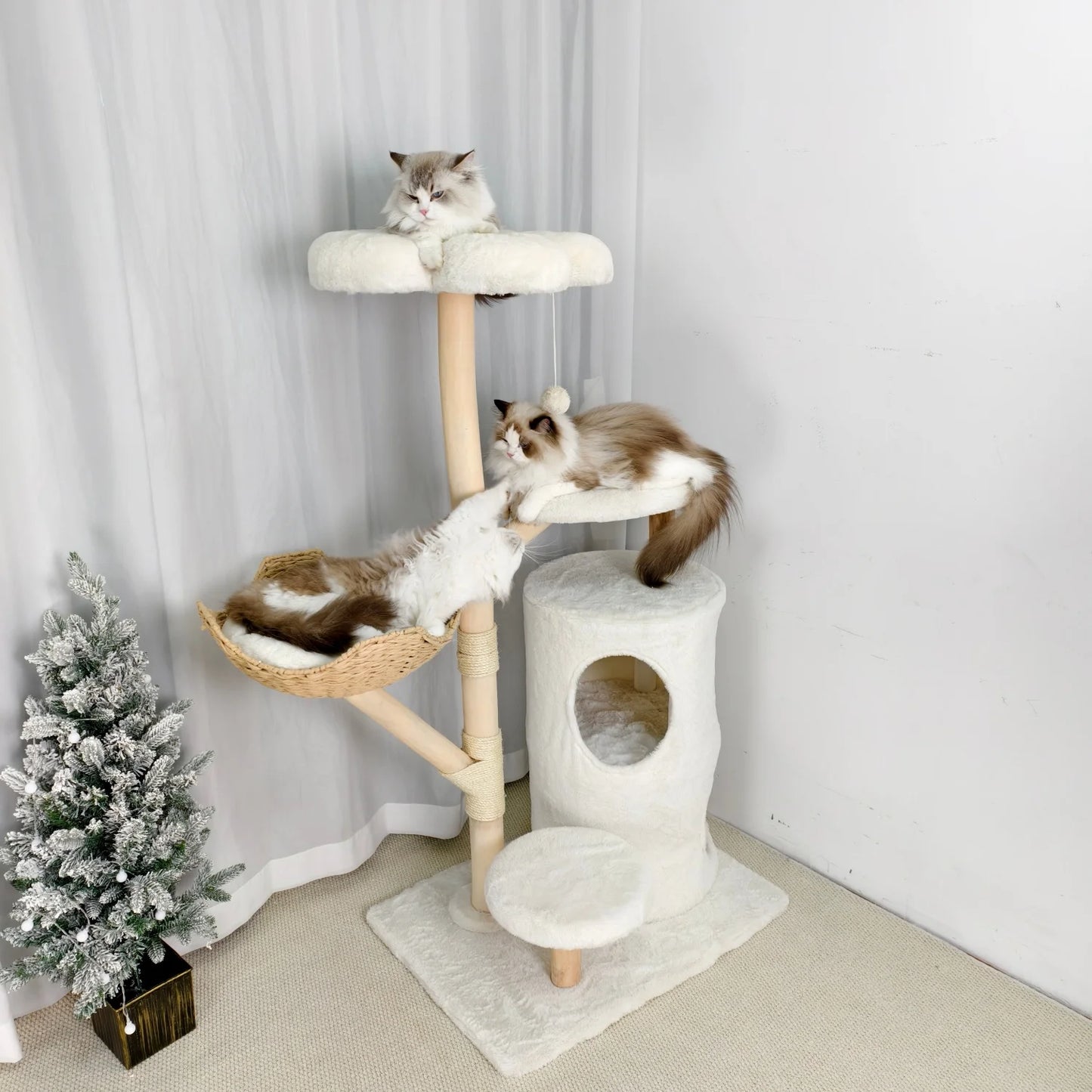 Cat Tree with Hanging Ball and Sisal Scratching Posts