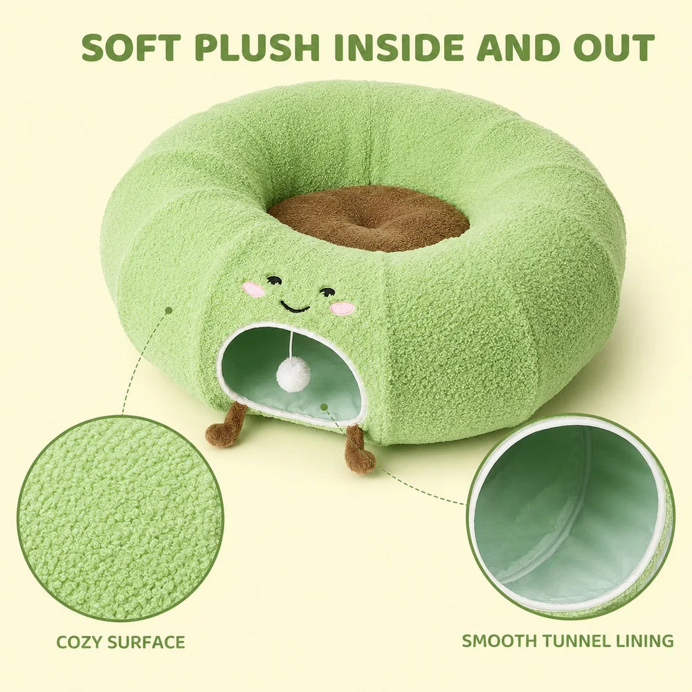 Convertible Cat Tunnel Bed With Hanging Ball