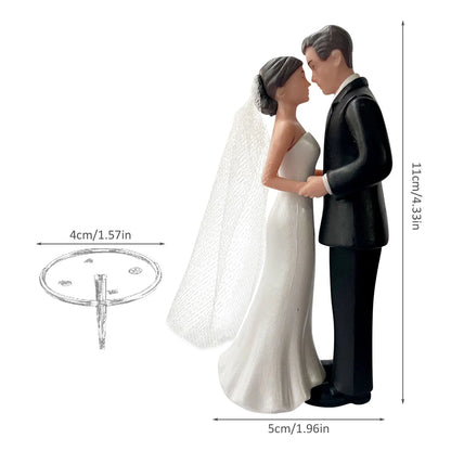 Elegant Bride & Groom Wedding Cake Plastic Topper
