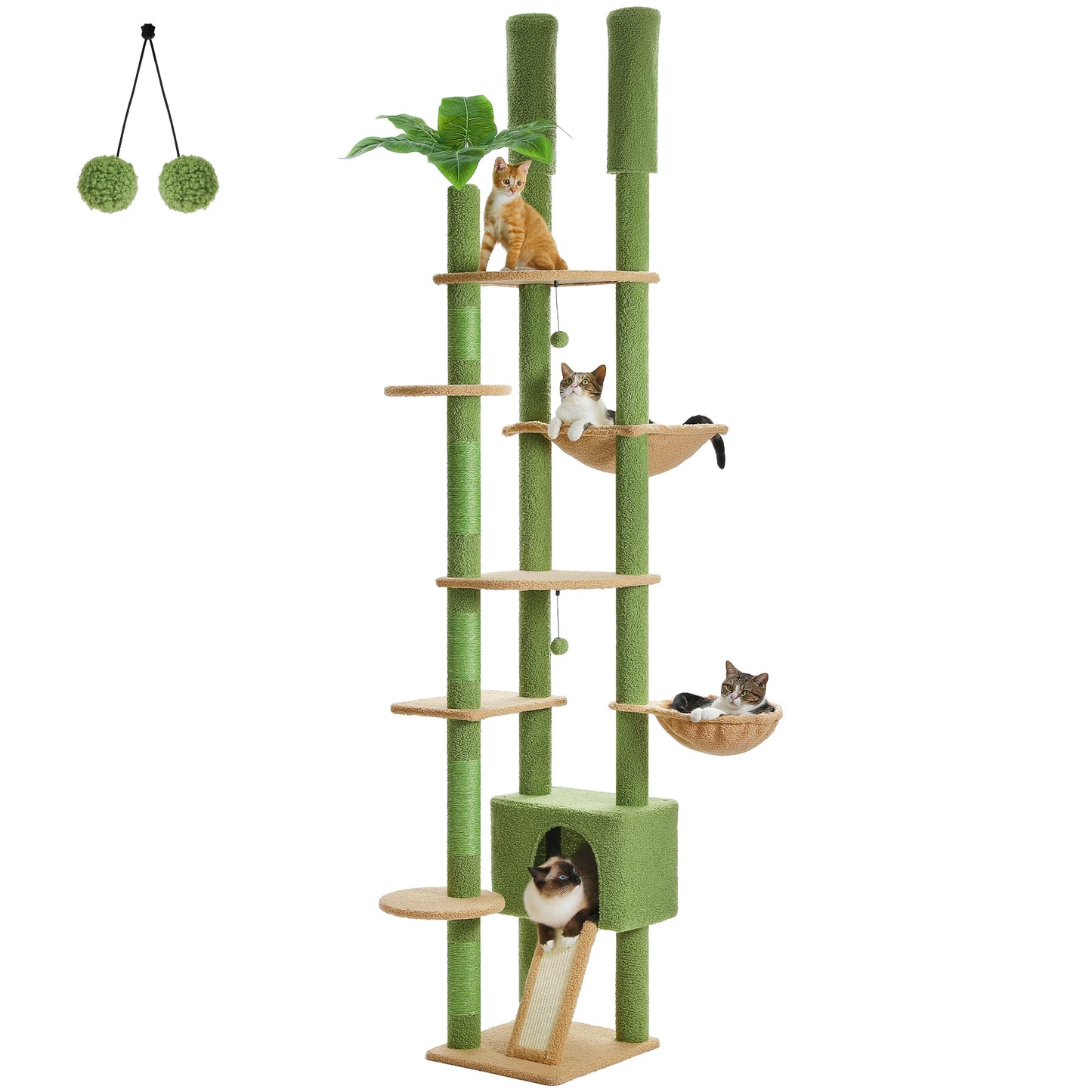 Cat Tree with Large Hammock, Sisal Scratching Posts