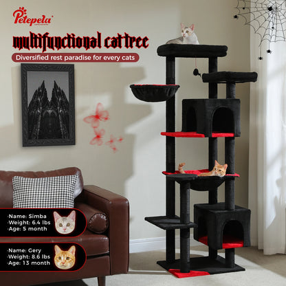 Cat Tree with Super Large Hammock, Scratching Posts