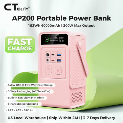 Portable Power Station, Emergency Solar Power Bank for Camping