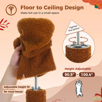 Cat Tower  with Cat Condo Cozy Hammock and Scratching Post