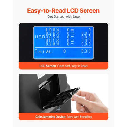 USD Coin Sorter, Coin Counter, Wrapper Machine
