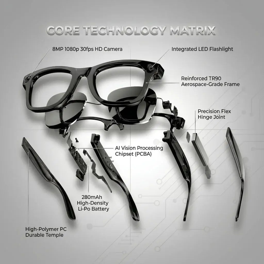 Consumer Electronics Smart Glasses, Video with Camera, Sunglasses,  Music Player