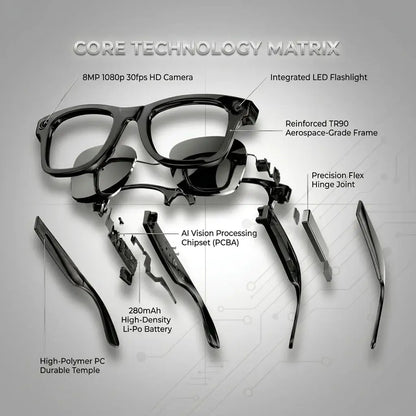 Consumer Electronics Smart Glasses, Video with Camera, Sunglasses,  Music Player