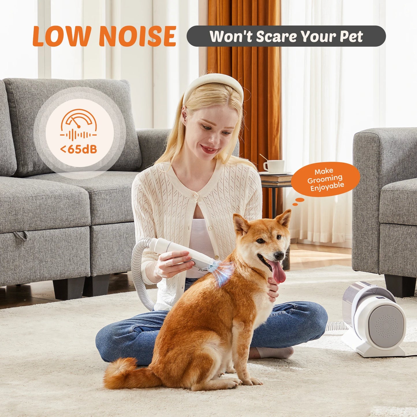 Professional Pet Grooming Vacuum Kit  Dog Clippers, for Cats