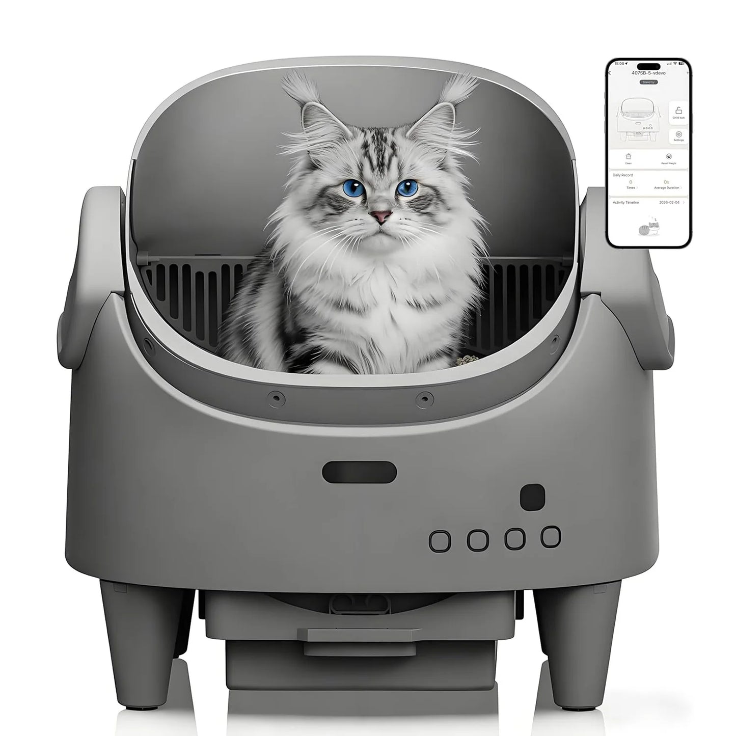 Automatic Cat Litter, Self-Cleaning WiFi App Control