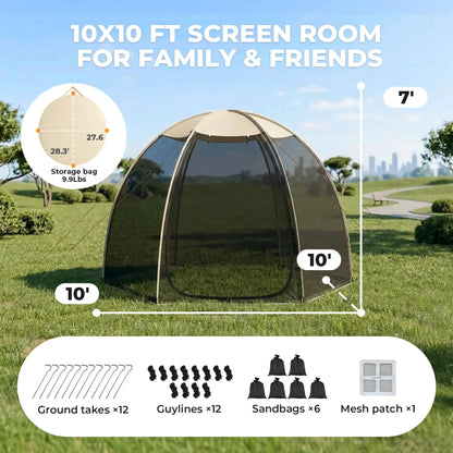 Pop Up  Black Mesh Gazebo With Peaked Roof