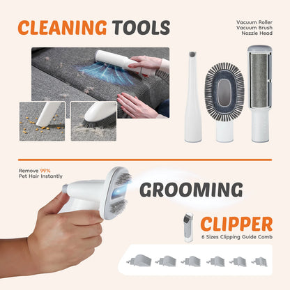 Professional Pet Grooming Vacuum Kit  Dog Clippers, for Cats