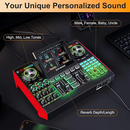 Audio Mixer with Voice Changer for Streaming, Podcasting, Live Recording