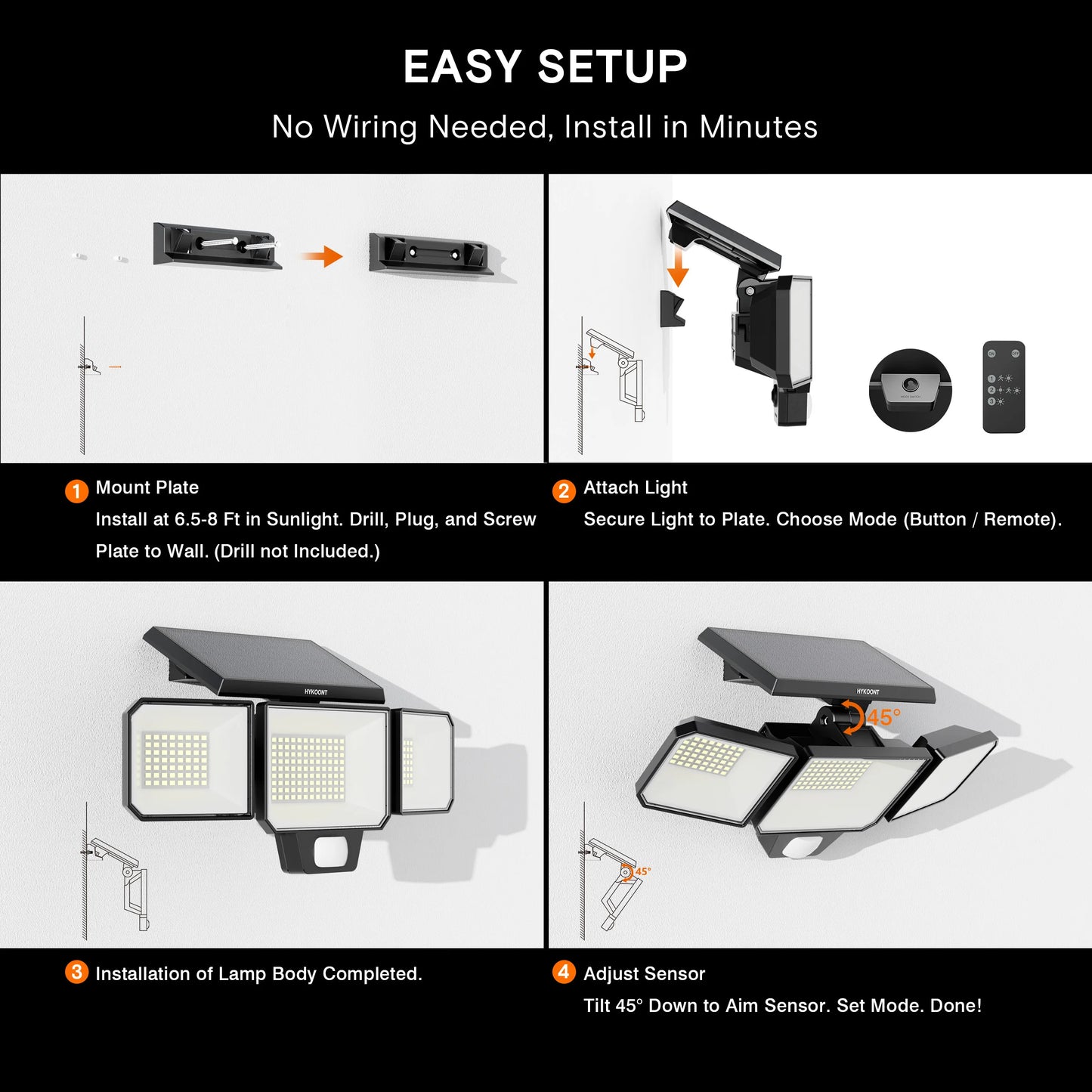 Motion Sensor Security Light for Porches Garages Yards