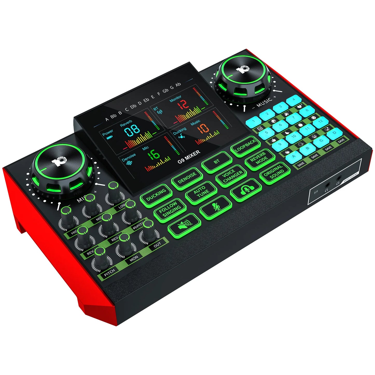 Podcast Microphone Set with Sound Card Audio Mixer