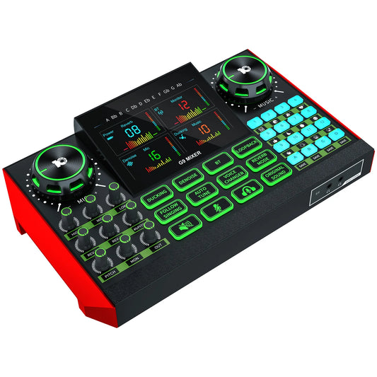 Podcast Microphone Set with Sound Card Audio Mixer