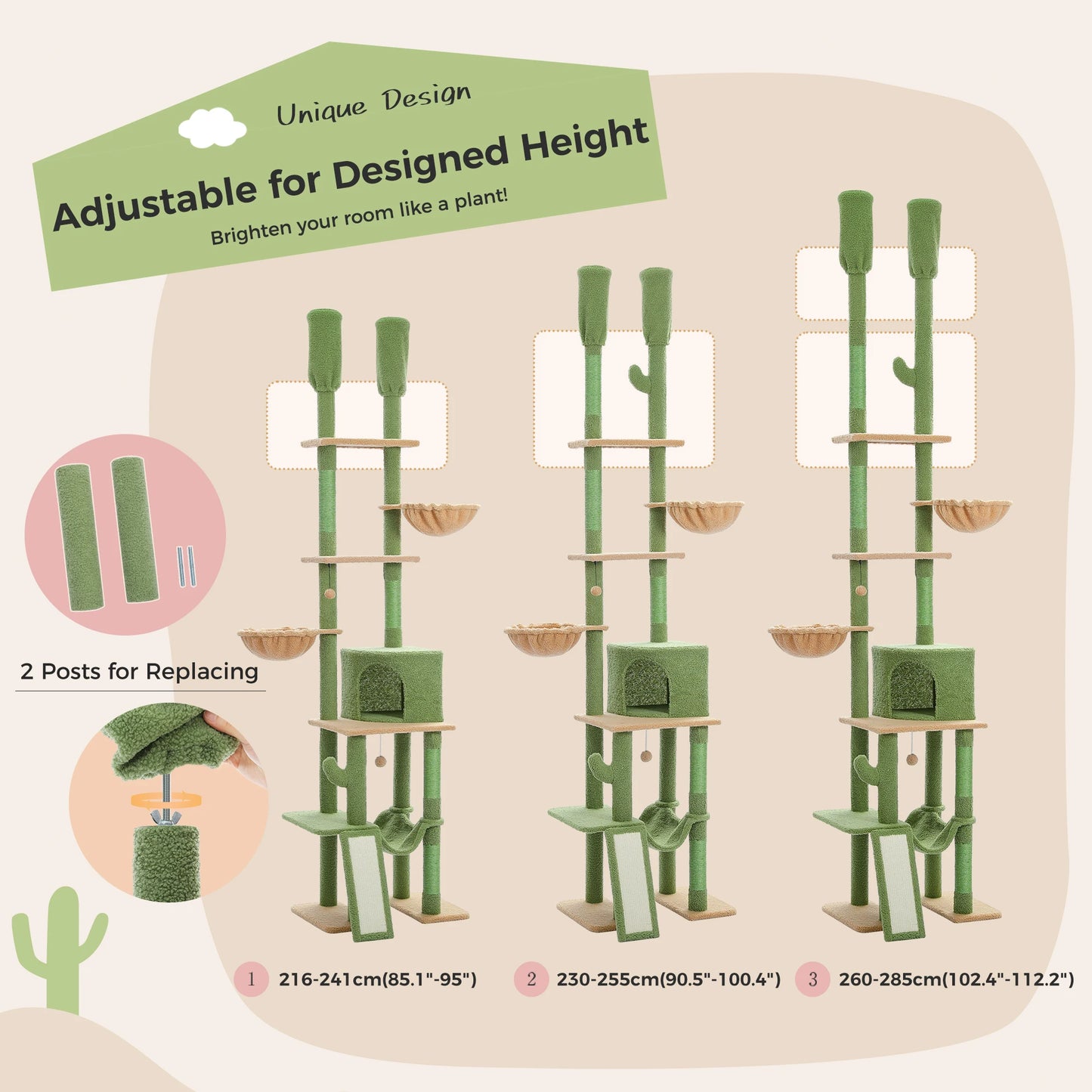 7 Tiers Cat Climbing Tree with Cozy Hammocks