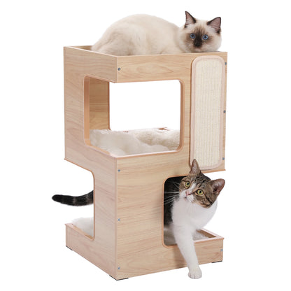 Cat Condo House Bed with Scratching Pad