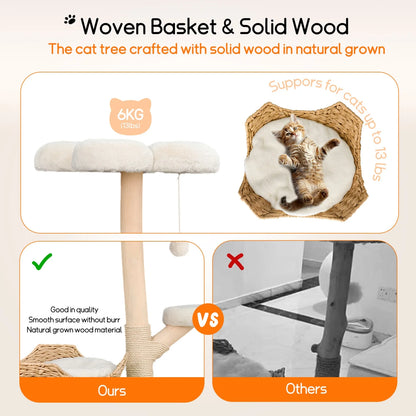 Cat Tree with Hanging Ball and Sisal Scratching Posts