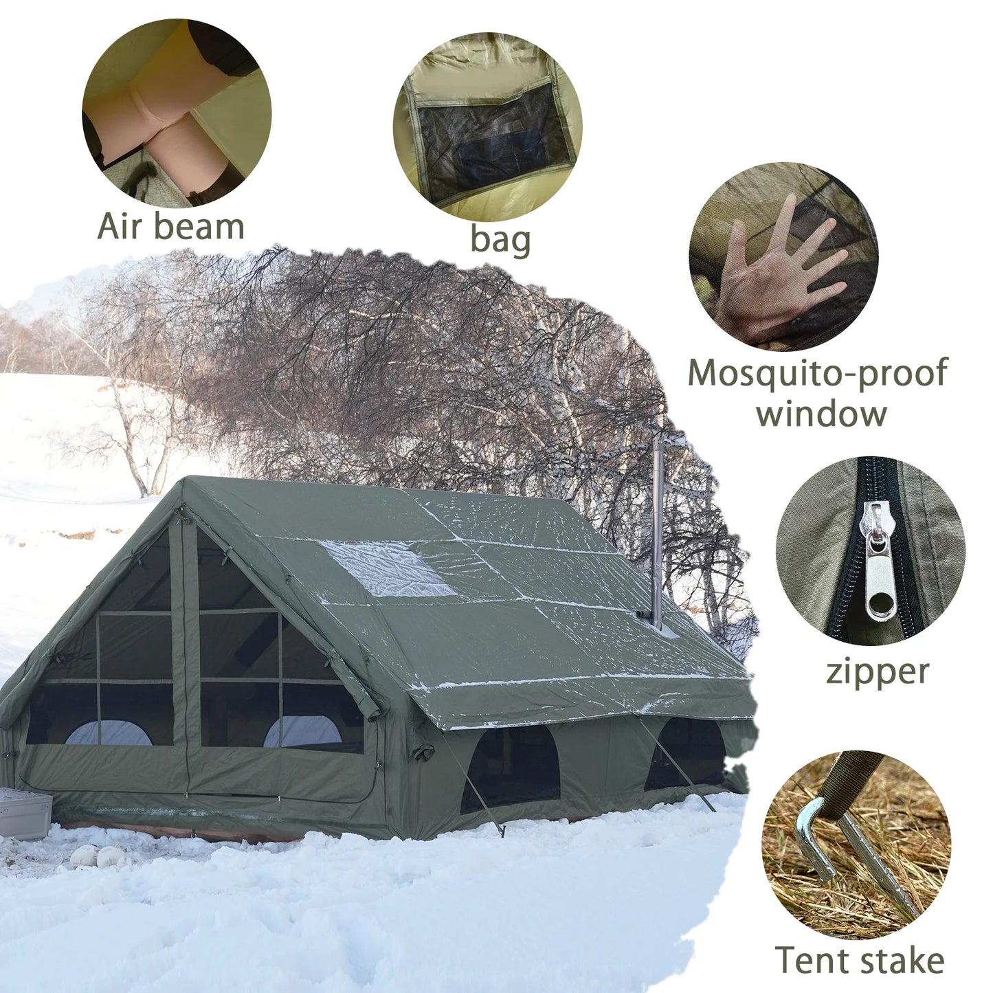 Inflatable Camping Tent, for 4-8 Persons,
