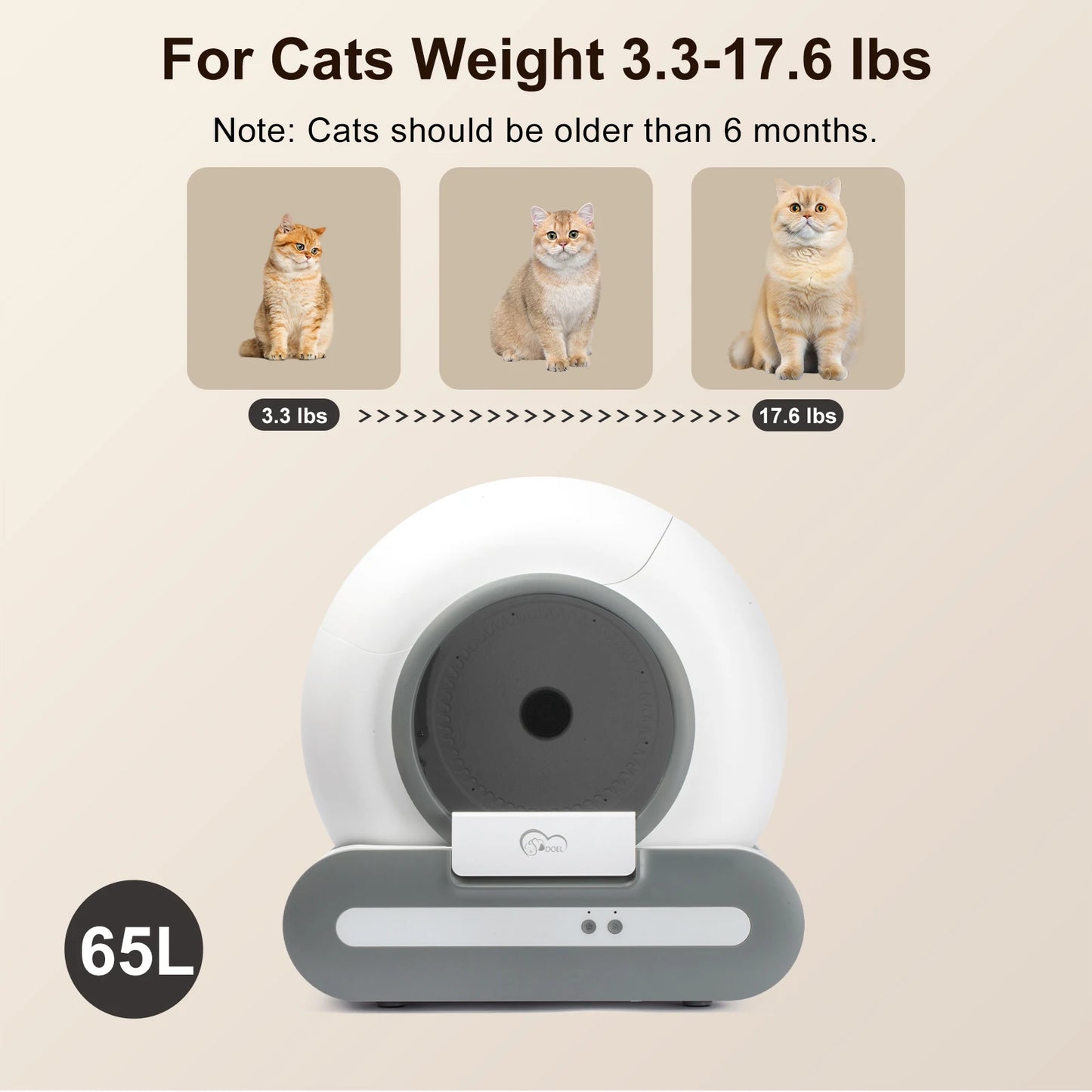 Self-Cleaning Cat Litter Box Suitable for Tofu Litter & Mixed Cat Litter