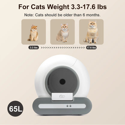 Self-Cleaning Cat Litter Box Suitable for Tofu Litter & Mixed Cat Litter
