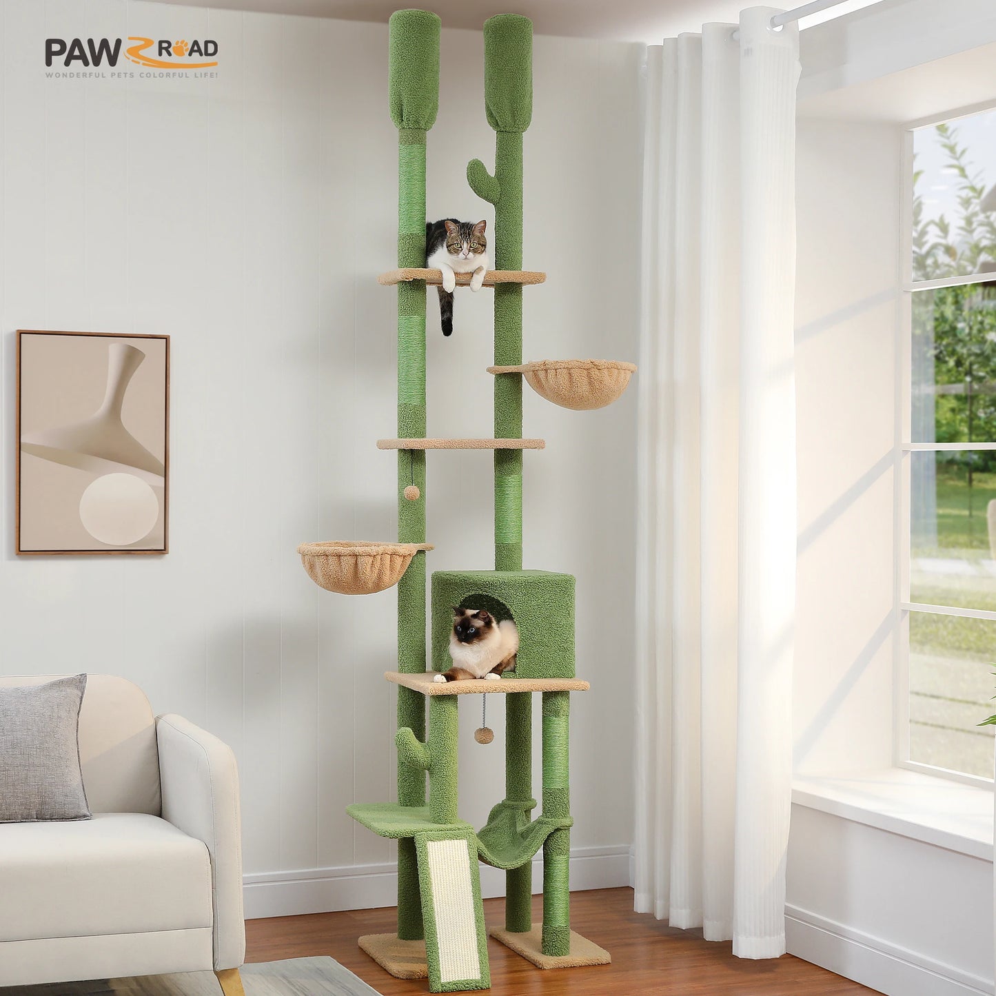 7 Tiers Cat Climbing Tree with Cozy Hammocks