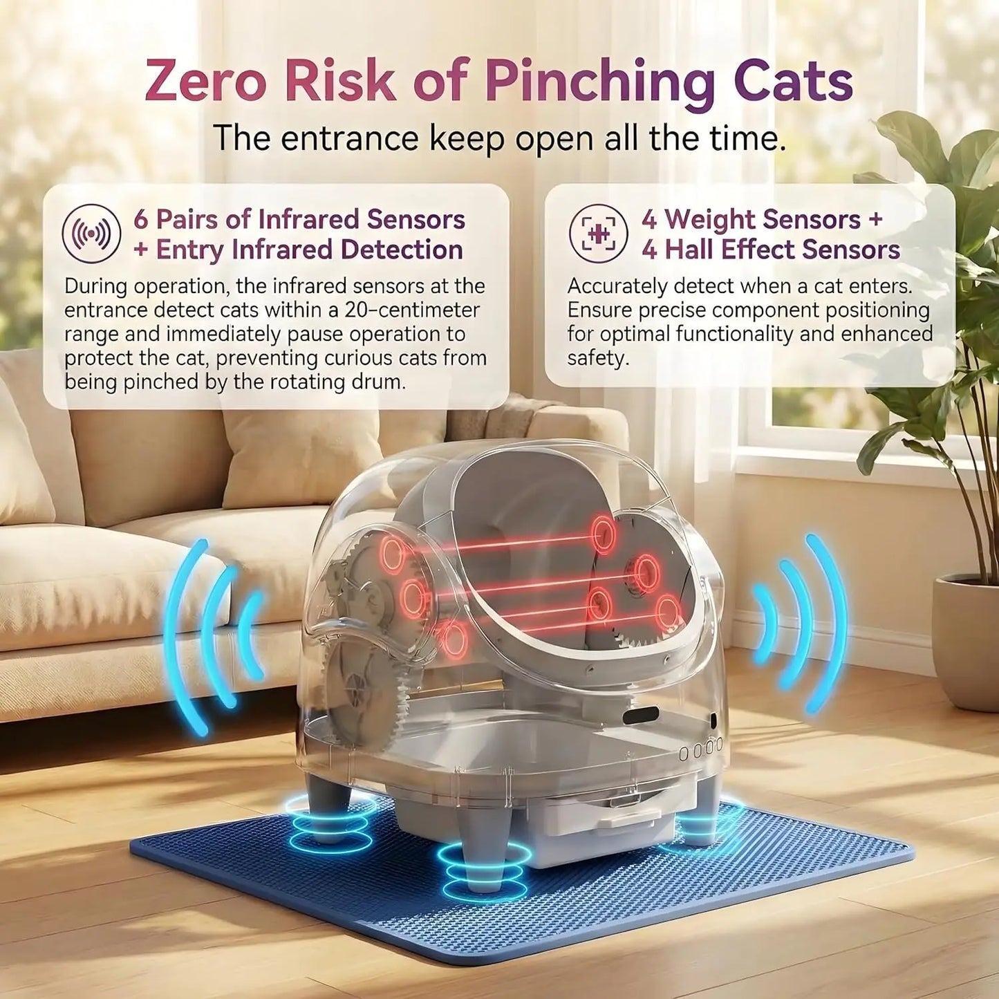 Automatic Cat Litter, Self-Cleaning WiFi App Control