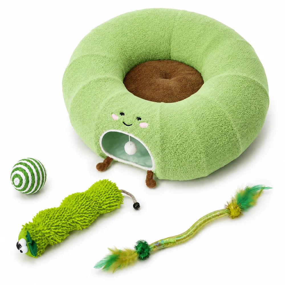 Convertible Cat Tunnel Bed With Hanging Ball