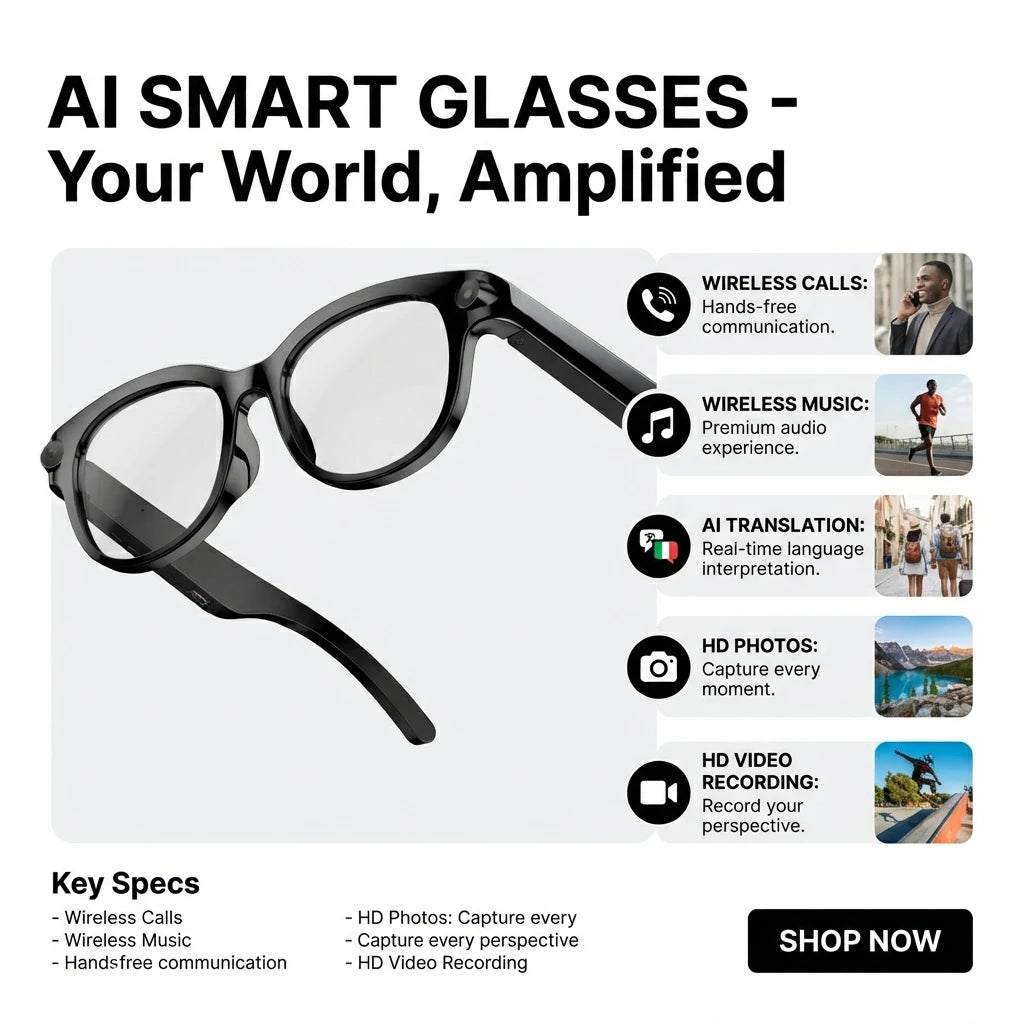 Smart Glasses 200W Pixels Camera
