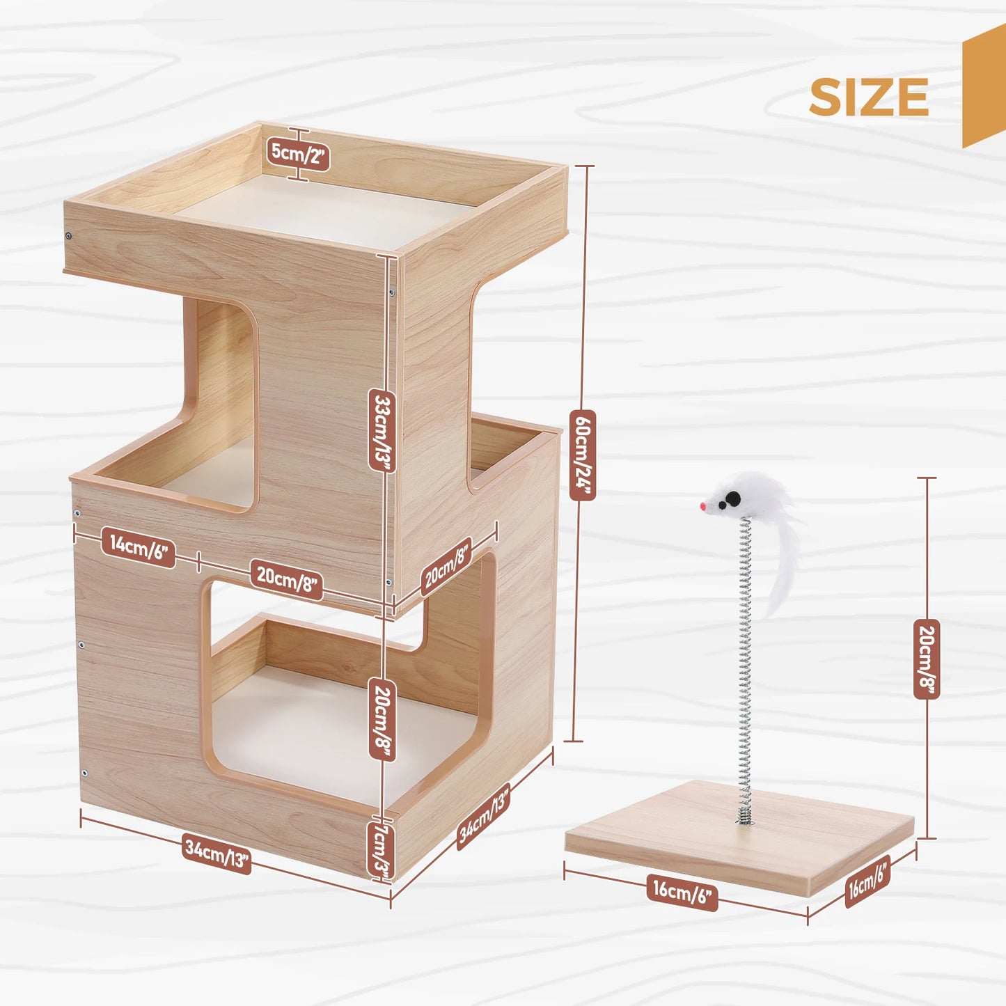 Cat Condo House Bed with Scratching Pad