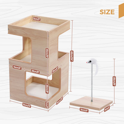 Cat Condo House Bed with Scratching Pad