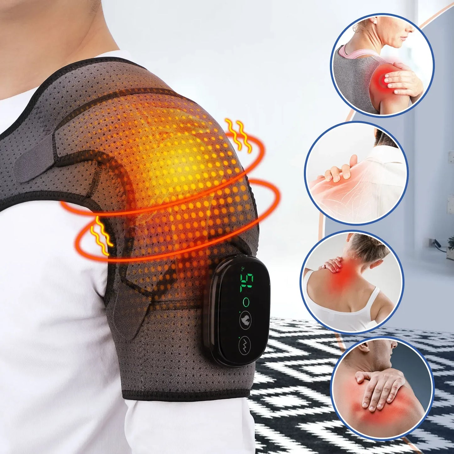 Shoulder Massage Belt Led Hot Compress